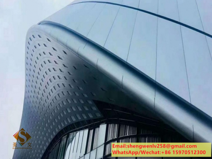 Perforated Metal Screen Panels Aluminium Ceiling For Facade System Wall Cladding Customized 26