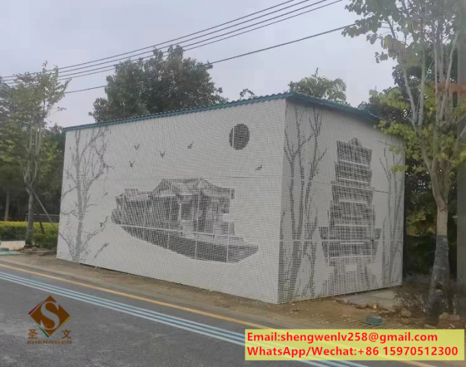 Perforated Metal Screen Panels Aluminium Ceiling For Facade System Wall Cladding Customized 19