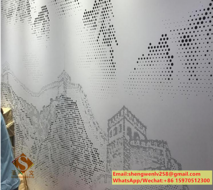 Perforated Metal Screen Panels Aluminium Ceiling For Facade System Wall Cladding Customized 18