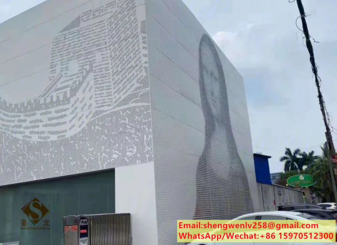 Perforated Metal Screen Panels Aluminium Ceiling For Facade System Wall Cladding Customized 20