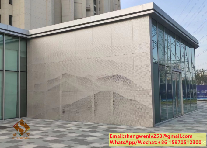 Perforated Metal Screen Panels Aluminium Ceiling For Facade System Wall Cladding Customized 21